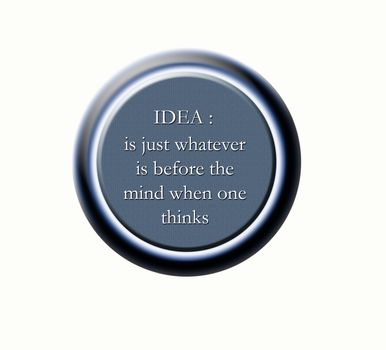 Word idea in a button illustration - metaphor for many idea uses.