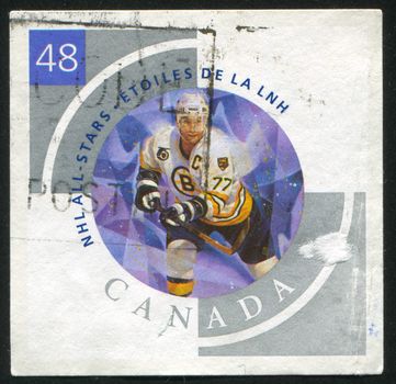 CANADA - CIRCA 2003: stamp printed by Canada, shows hockey player, circa 2003