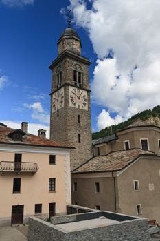 detail of the ancient church in Cogne, Aosta Valley, Italy