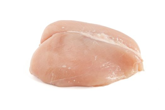 chicken breast isolated on white background with clipping path