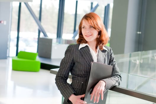 Shot of beautiful business woman in interior