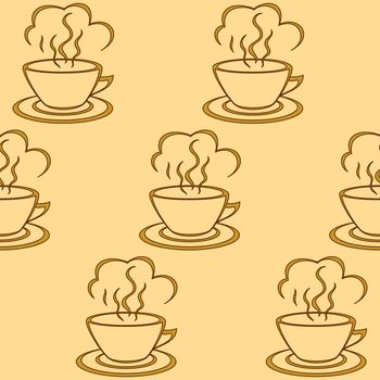 seamless background, ?ups with a hot drink