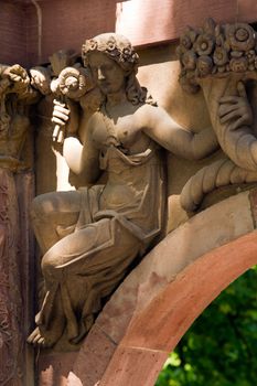 A Classical Stone Arch over the entrance to a stately home in Europe