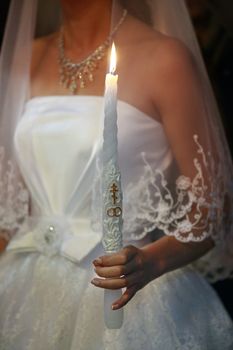 The bride on ceremony of wedding - internal church
