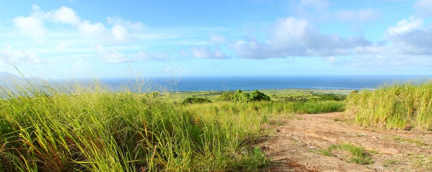 Panoramic view of the Caribbean island Saint Kitts.