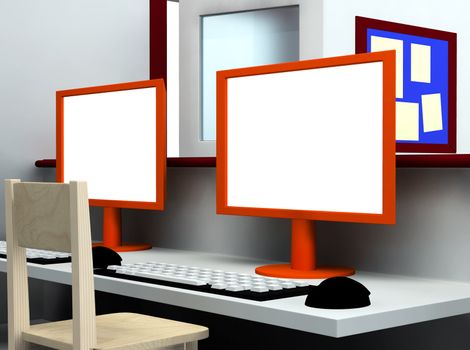 3d rendering of hospital waiting room and registry