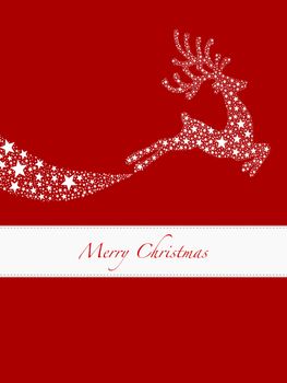 reindeer white from stars flying on background