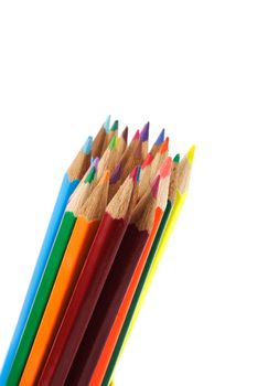 colored pencils photo on the white background