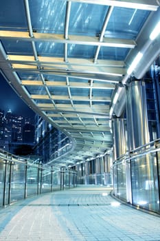 footbridge in door at night