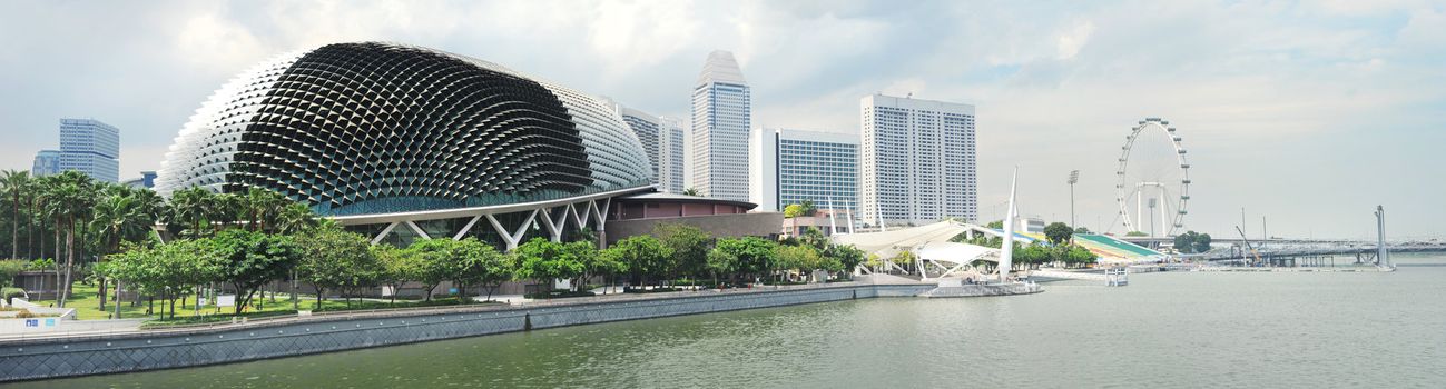 Esplanade Theatres on the Bay, on the waterfront of Singapores bay, purpose built as a concert hall and theatre for the performing arts