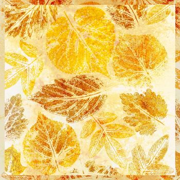 Abstract background, watercolor: leaves, painted on a paper