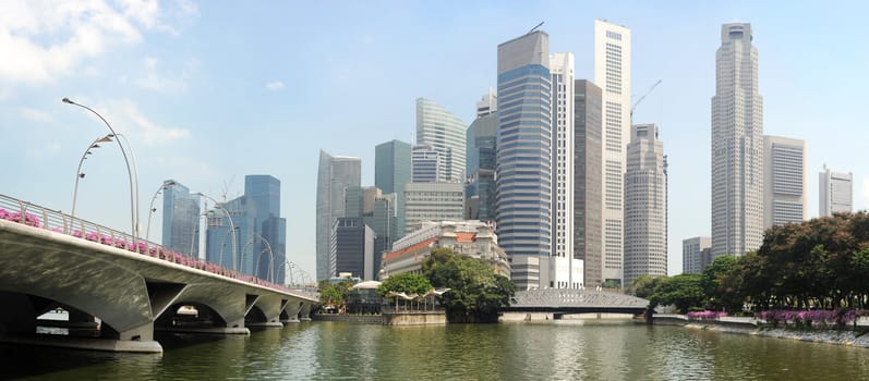 Panorama of Singapore in the sunshine day