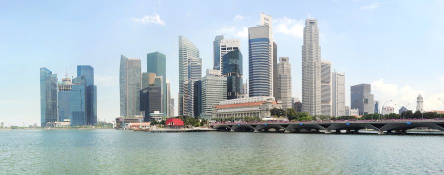 Panorama of Singapore in the sunshine day