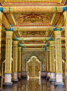 Golden door in temple Thailand