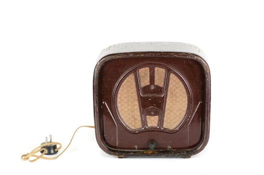 Old Radio 50s - 60s isolated on a white