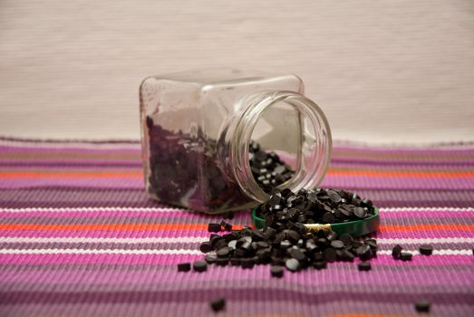 Liquorice jar on table