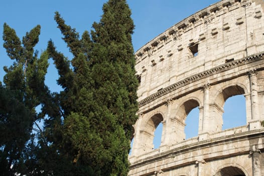Colosseum, the world famous landmark in Rome, Italy