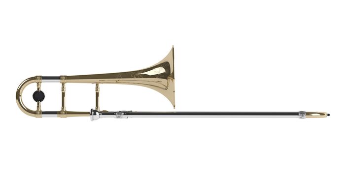 Trombone isolated on white background