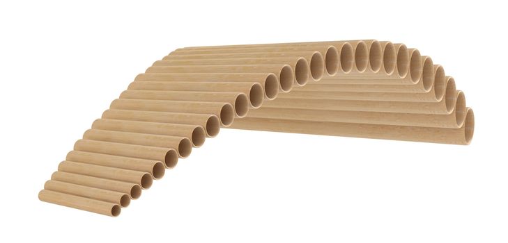 Pan flute or pan pipe, panflute isolated on white background