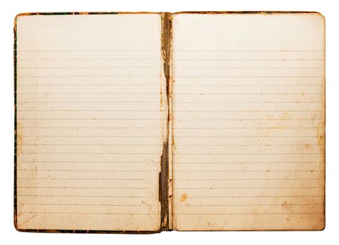 Isolated old antique vintage notebook