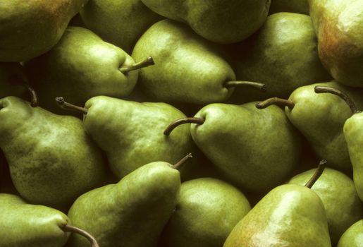 Fresh green Bartlet pears fill frame