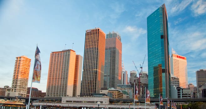 sydney skyline in the famous harbour, australia