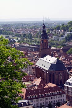The medieval European city of Heidelberg in Southern Germany