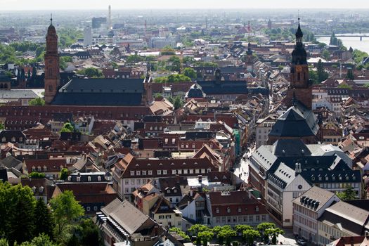 The medieval European city of Heidelberg in Southern Germany