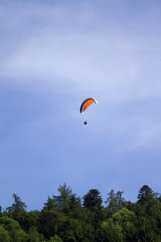 Paragliding over the Konigstuhl mountain, near Heidelberg, Southern Germany