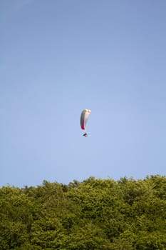 Paragliding over the Konigstuhl mountain, near Heidelberg, Southern Germany