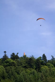 Paragliding over the Konigstuhl mountain, near Heidelberg, Southern Germany