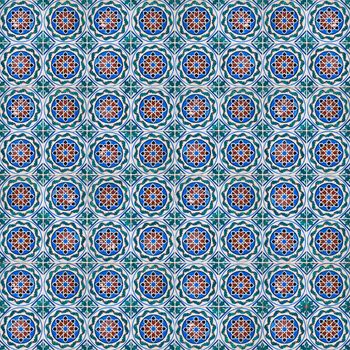 Seamless tile pattern of ancient ceramic tiles.