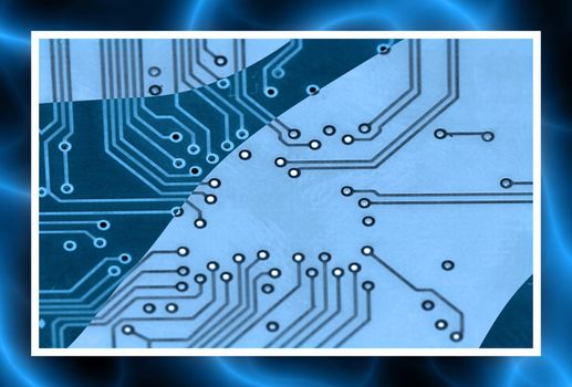 great artisitc image of tracks and connections on circuit board