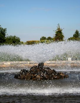 old-fashioned fountain in the garden
