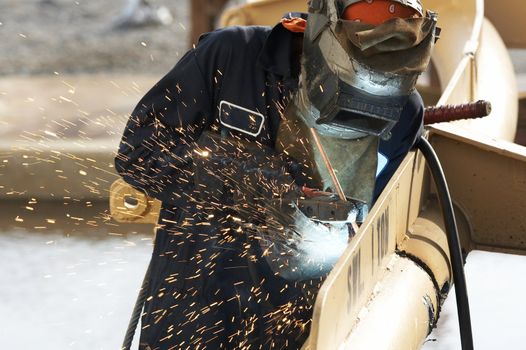 a picture of an arc welder at work