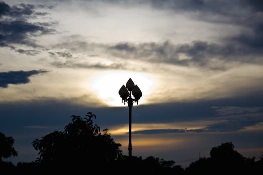 Lamp pole and sunset