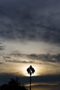 Lamp pole and sunset