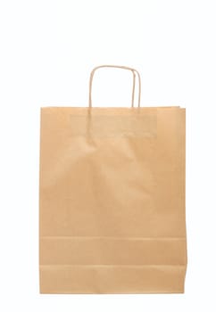 ecological paper bag, photo on the white background