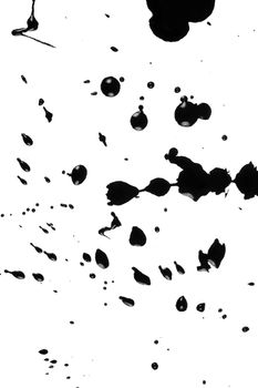 stain from ink abstract background, black on white