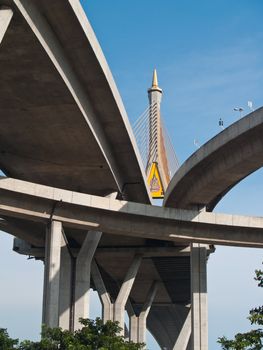 Bhumibol Bridge also casually call as Industrial Ring Road Bridge, Samut Prakarn,Thailand