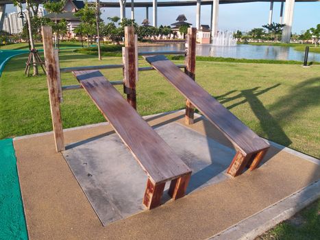 Exercise equipment in public park