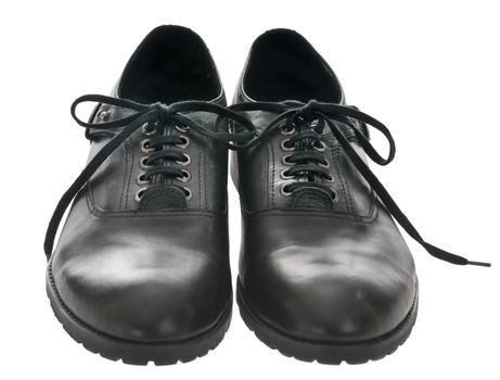 Black Men's leather shoes on a white background