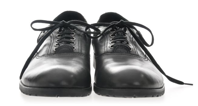 Black Men's leather shoes on a white background