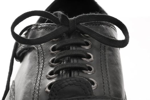 Black Men's leather shoes on a white background