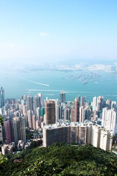 Hong Kong morning and blue sky