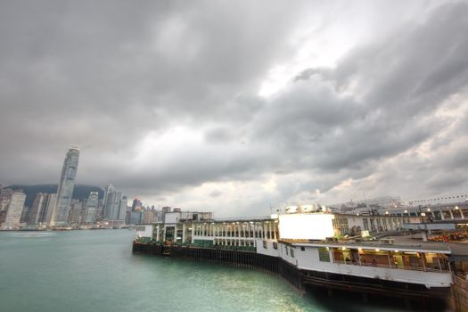 Hong Kong harbour,ferry station