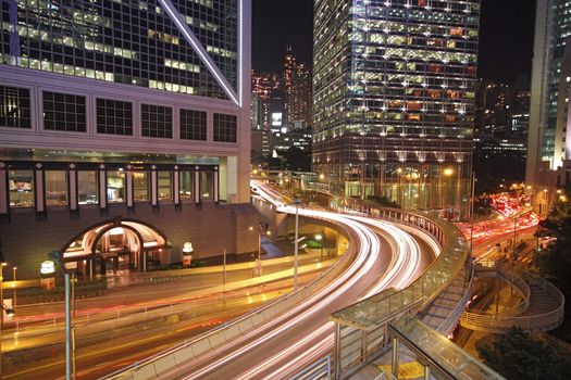 Busy night traffic in Hong Kong