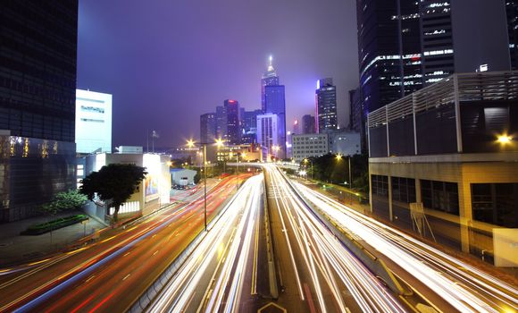 Busy night traffic in Hong Kong