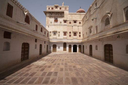 Courtyard inside Junagarh Fort, Bikaner, Rajasthan, India