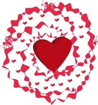heart with swirls, heart in ribbons, heart 3d